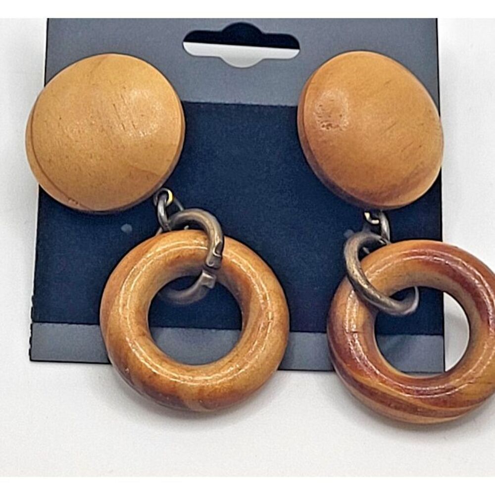 BohemianβCarved Wood Earrings 2in